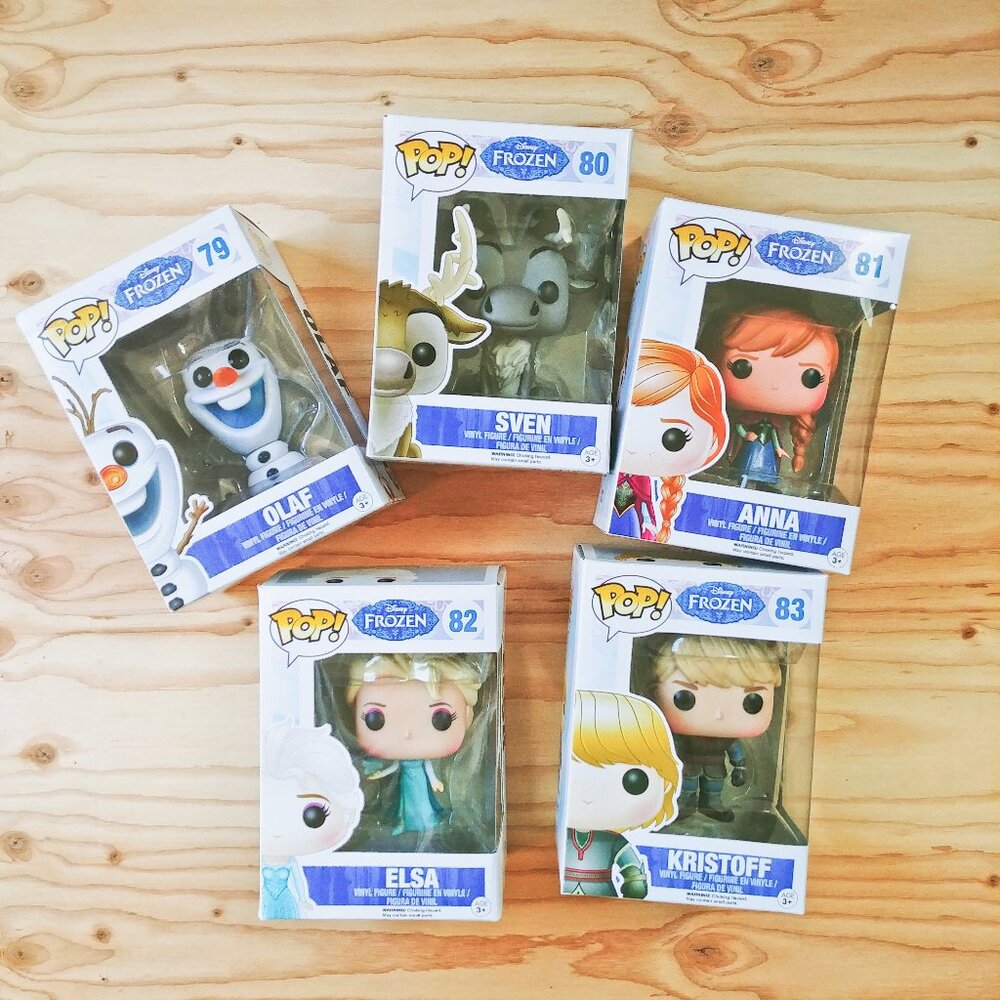 Set of 5 Funko Pop Disney Frozen: Olaf, Sven, Anna, Elsa, Kristoff